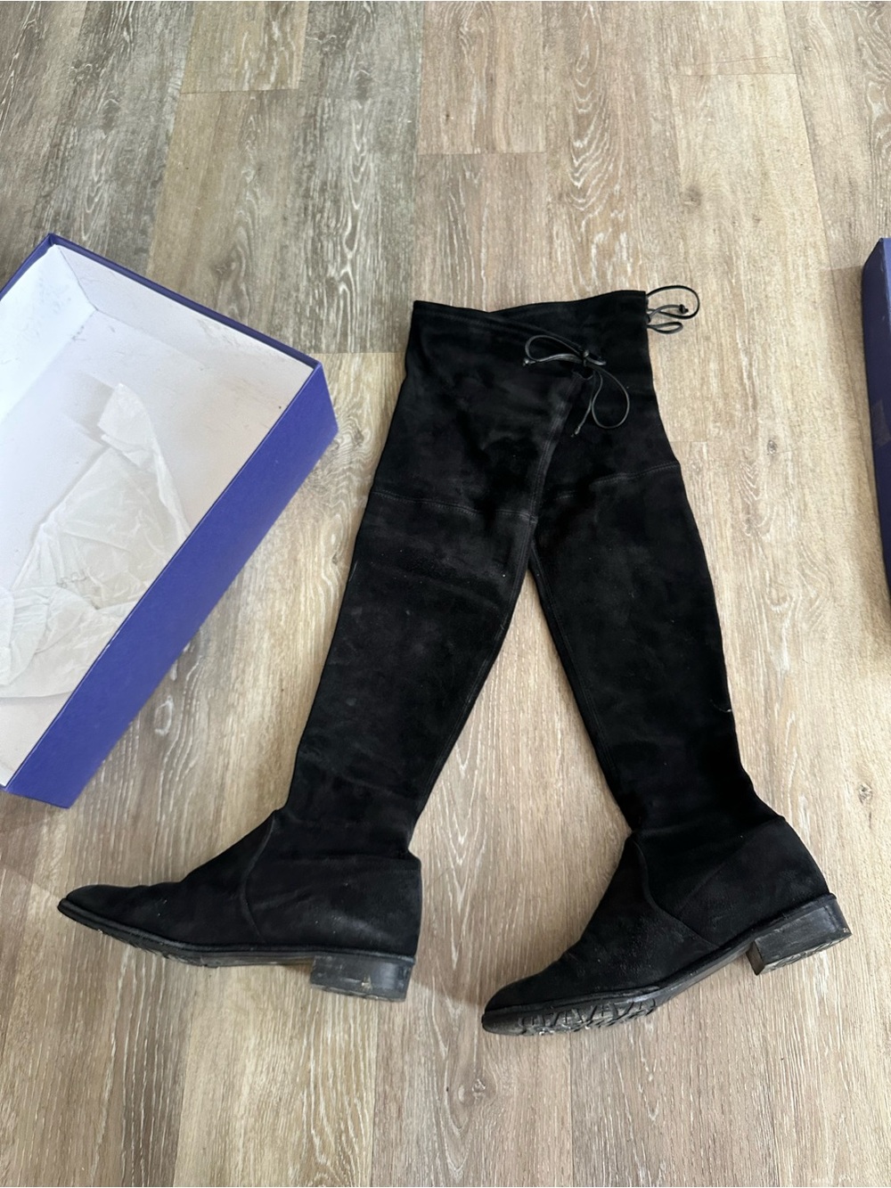 Stuart Weitzman Black Suede Lowland Boots size 9